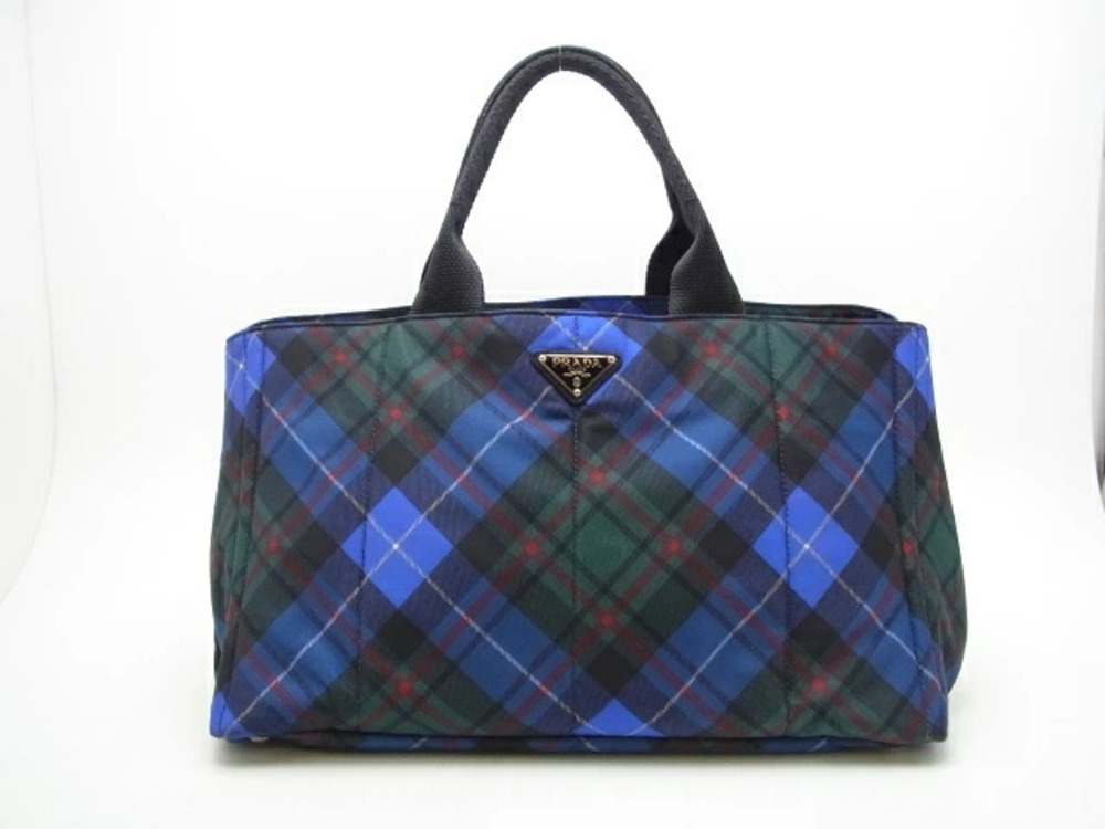 Prada tote bag blue check